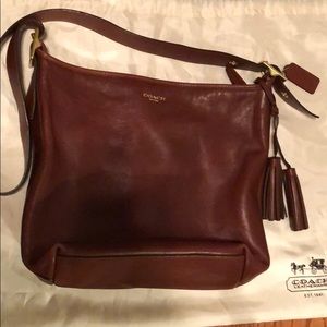 Brown leather Coach bucket bag